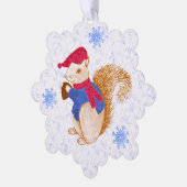 キュート氷山ブルーフィリグリーリスChristmas Orna オーナメントカード (左)