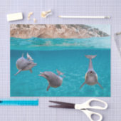 キュート海ドルフィンラバー海洋生物海 薄葉紙 (クラフト)