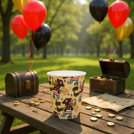 キュート海賊熊の宝石図パーティー 紙コップ