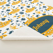 キュート海軍サブマリン水中海キッズモノグラム シェルパブランケット (3/4)