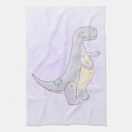 キュート灰色ティラノサウルスレックス玩具 キッチンタオル