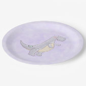 キュート灰色ティラノサウルスレックス玩具 ペーパープレート (アングル)