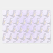 キュート灰色ティラノサウルスレックス玩具 ラッピングペーパーシート (正面2)