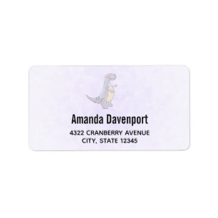 キュート灰色ティラノサウルスレックス玩具 ラベル