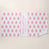 キュート熱帯サンゴカスタムビーチタオル ビーチタオル (正面)