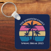 キュート熱帯ビーチカスタムブルービーチ両面 キーホルダー (正面)