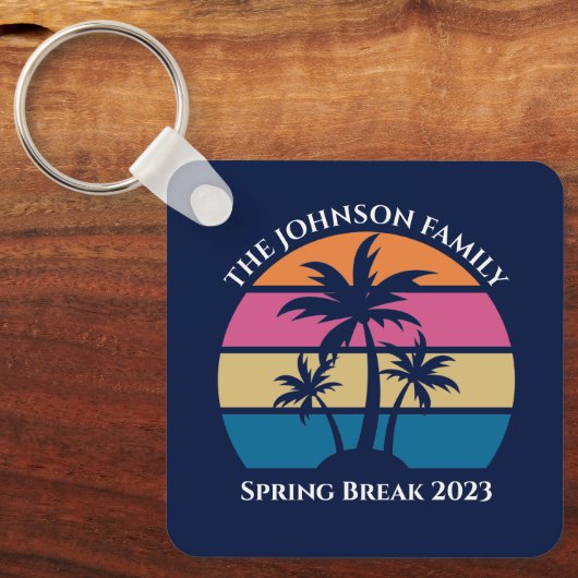 キュート熱帯ビーチカスタムブルービーチ両面 キーホルダー (正面)