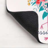 キュート熱帯フローラフラミンゴパーソナライズされた マウスパッド (コーナー)