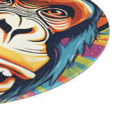 キュート熱狂するチおもしろいンパンジー カッティングボード (角)