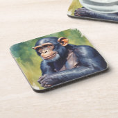 キュート熱狂するチおもしろいンパンジー コースター (左側)