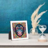 キュート熱狂するチおもしろいンパンジー フォトプラーク (インサイチュ)