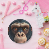 キュート熱狂するチおもしろいンパンジー ペーパープレート (パーティー)