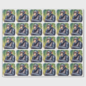 キュート熱狂するチおもしろいンパンジー ラッピングペーパー (フラット)