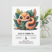 キュート爬虫類誕生日招待状 招待状 (スタンド正面)
