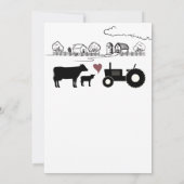 キュート牛とトラクターカントリーファーム結婚ズ 招待状 (裏面)