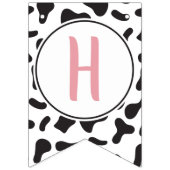 キュート牛デイジー及び牛プリント誕生日 バンティングフラッグ (第2の旗)