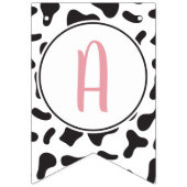 キュート牛デイジー及び牛プリント誕生日 バンティングフラッグ (第3の旗)