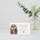 キュート犬インカーラーズグルーミングサービス名刺 名刺 (スタンド正面)