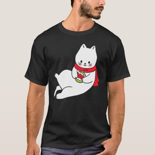 キュート猫クリスマスバルブクリスマス猫パジャマ Tシャツ (正面)