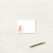 キュート猫好きグレー子猫キッテンラブオレンジ虎猫 ポストイット (デスク上)