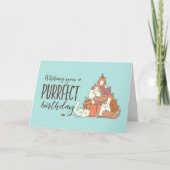 キュート猫好きパーフェクト誕生日おもしろい誕生日 カード (正面)
