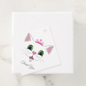 キュート王室のな猫顔クラウンありがとうメッセージカード フェイバータグ (インサイチュ)