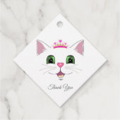 キュート王室のな猫顔クラウンありがとうメッセージカード フェイバータグ (裏面)