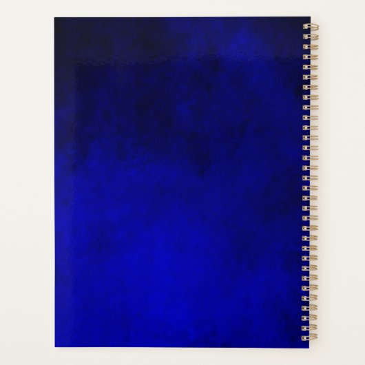 キュート王室のブルー銀フェイクグリッターモノグラム プランナー手帳 (裏面)