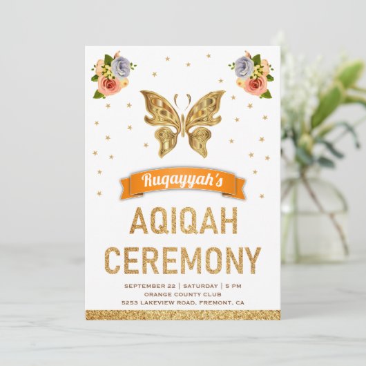 キュート甘いフローラ金ゴールドバタフライガールズアキカ 招待状 (スタンド正面)