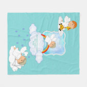 キュート男の赤ちゃんゴッドソンエンジェルパーソナライズされたフリース フリースブランケット (正面(横))