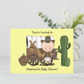 キュート男の赤ちゃん&ホースポニーカスタムウェスタン 招待状 (スタンド正面)