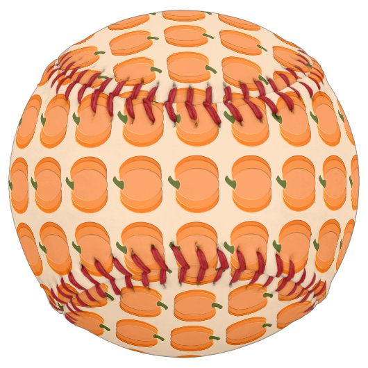 キュート男女兼用オレンジカボチャパターン（の模様が）ある ソフトボール (裏面)