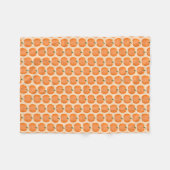 キュート男女兼用オレンジカボチャパターン(の模様が)ある フリースブランケット (正面(横))