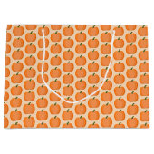 キュート男女兼用オレンジカボチャパターン（の模様が）ある ラージペーパーバッグ (正面)