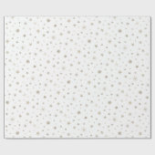 キュート男女兼用ホワイトシルバー星ベビーシャワー ラッピングペーパー (フラット)