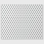 キュート白イニシャルモノグラムレトロタイプライターフォント ラッピングペーパー (フラット)