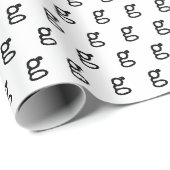 キュート白イニシャルモノグラムレトロタイプライターフォント ラッピングペーパー (ロールコーナー)