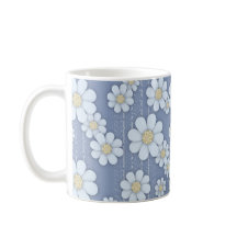 キュート白デイジーオンブルーデイジー