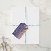 キュート白北極キツネ雪冬写真 ギフトタグ (より糸つき)