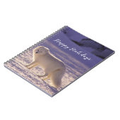 キュート白北極キツネ雪冬写真 ノートブック (左側)