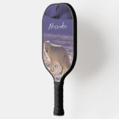 キュート白北極キツネ雪冬写真 ピックルボールラケット (左)