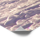 キュート白北極キツネ雪冬写真 ポスター (角)