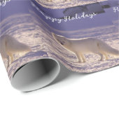 キュート白北極キツネ雪冬写真 ラッピングペーパー (ロールコーナー)