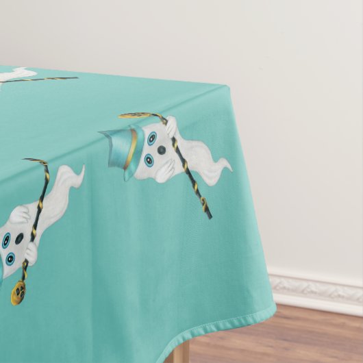 キュート白幽霊アクアトップハッツブラックキャーンズスカル テーブルクロス (インサイチュ)