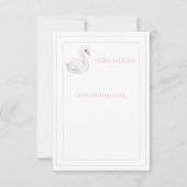 キュート白鳥シンプル赤ちゃんシャワーサンキューカード サンキューカード (裏面)