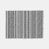 キュート白黒アステカ模様デザイン フリースブランケット (正面(横))