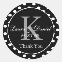 キュート白黒グレー水玉模様モノグラムの好意