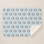 キュート白黒ペンギンイラストレーションベビー シェルパブランケット (正面(横))