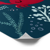 キュート眠るカニ水中ドードル ポスター (角)