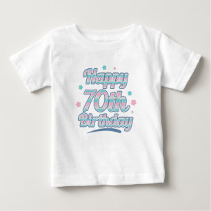 キュート祝パステル70歳 ベビーTシャツ